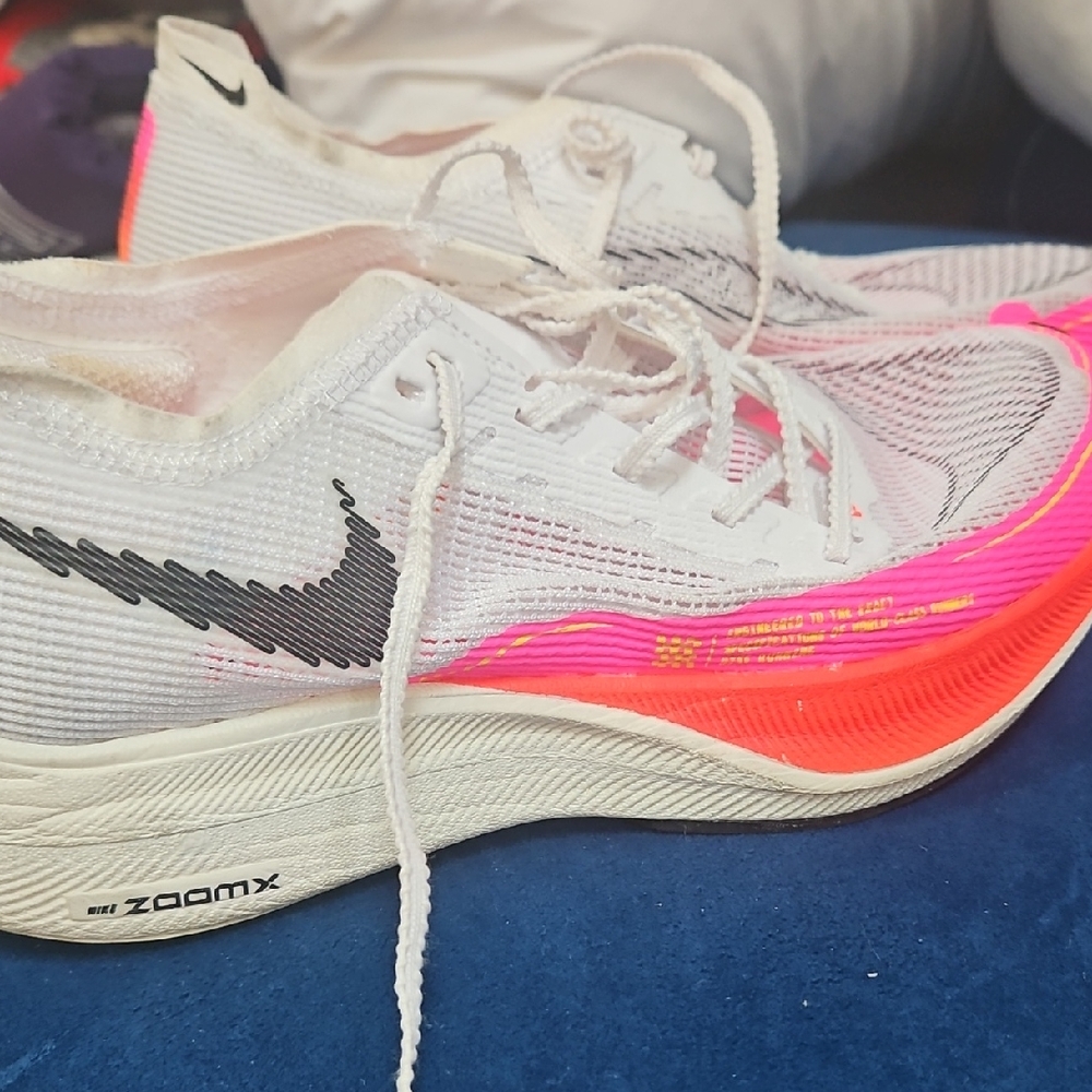 Nike Women’s White Running Shoes with Pink and Neon Orange Accents